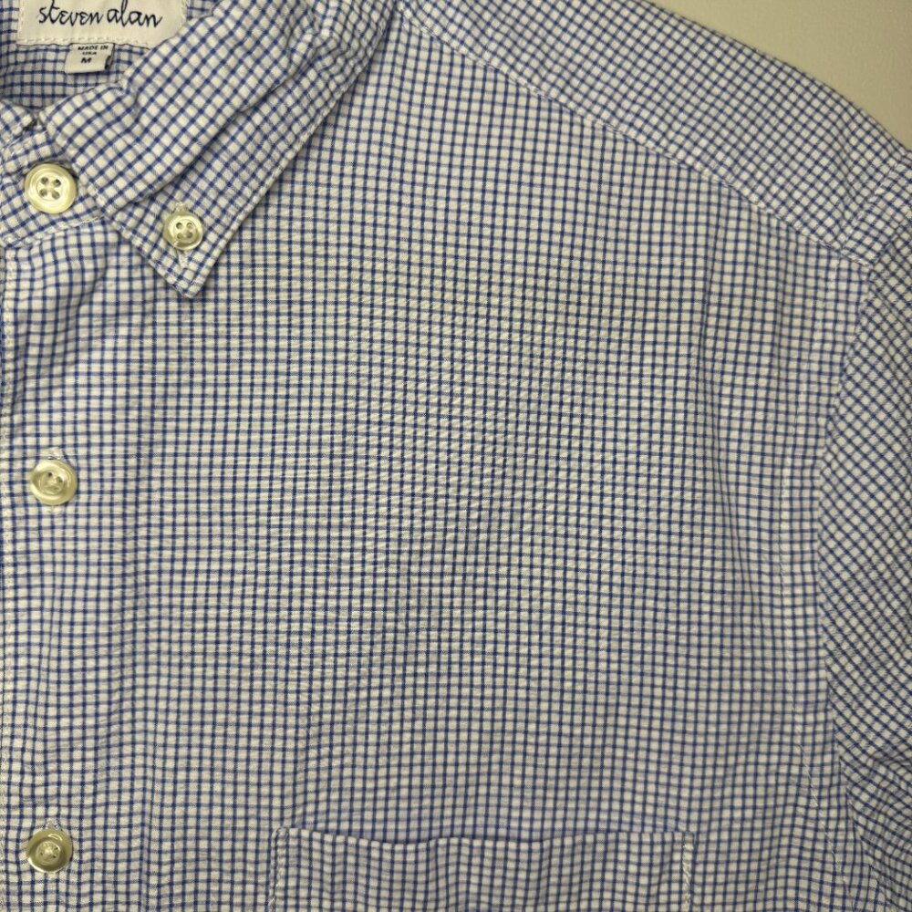 Steven Alan Gingham Short Sleeve Button Down Shirt - image 4